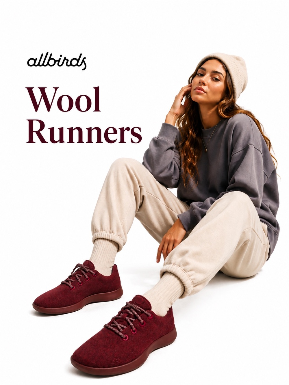 Allbirds Wool Runners Burgundy Wool Everyday Sneakers Women’s 7